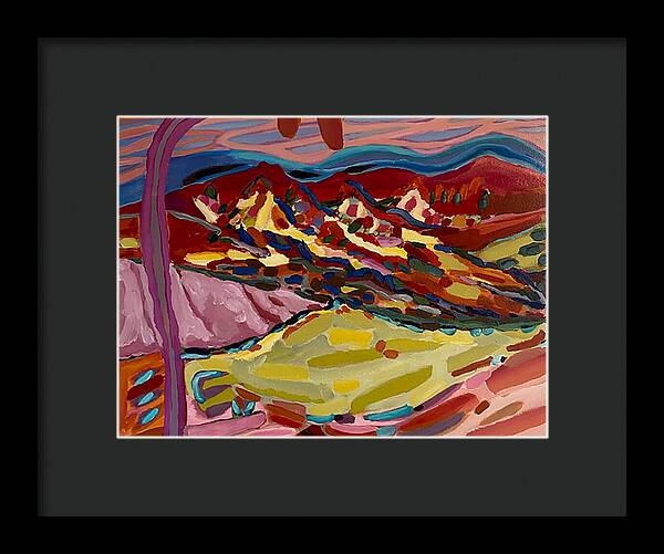 Framed Print | House on Left, Pink Fabric on Line | Gretchen Langner ArtFramed Print