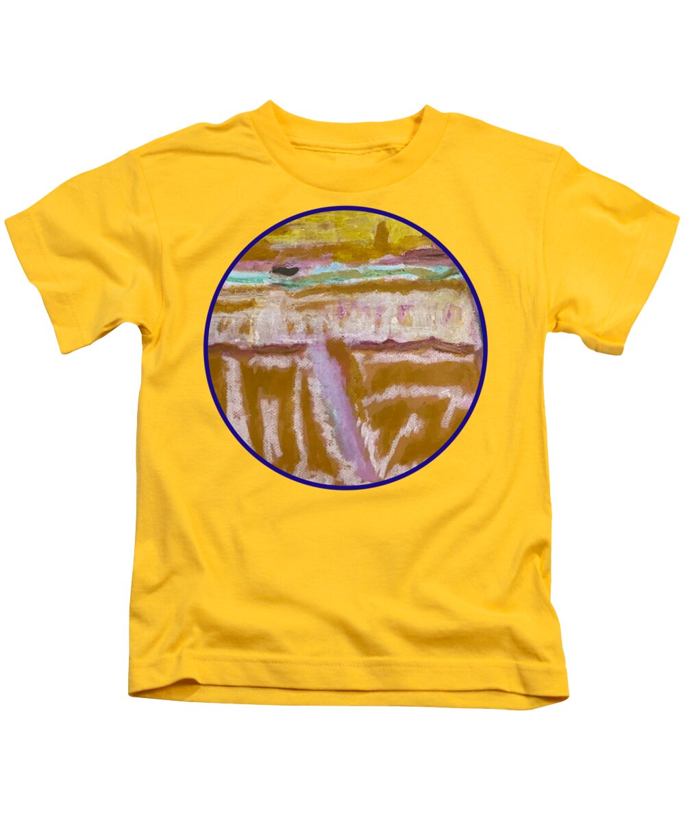 Sitting with Ice Cream - Circle - Kids T-Shirt