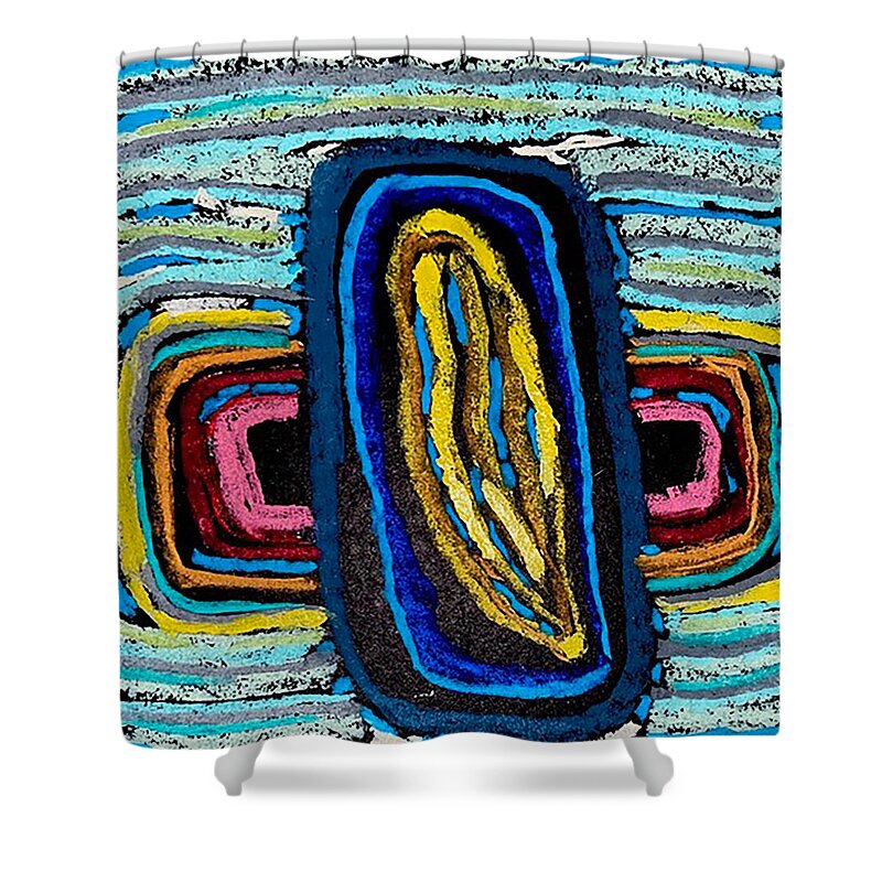 Yellow Seed 1 - Shower Curtain | Gretchen Langner Art