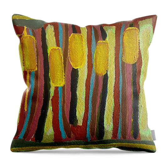 Cat Tails - Throw Pillow | Gretchen Langner Art