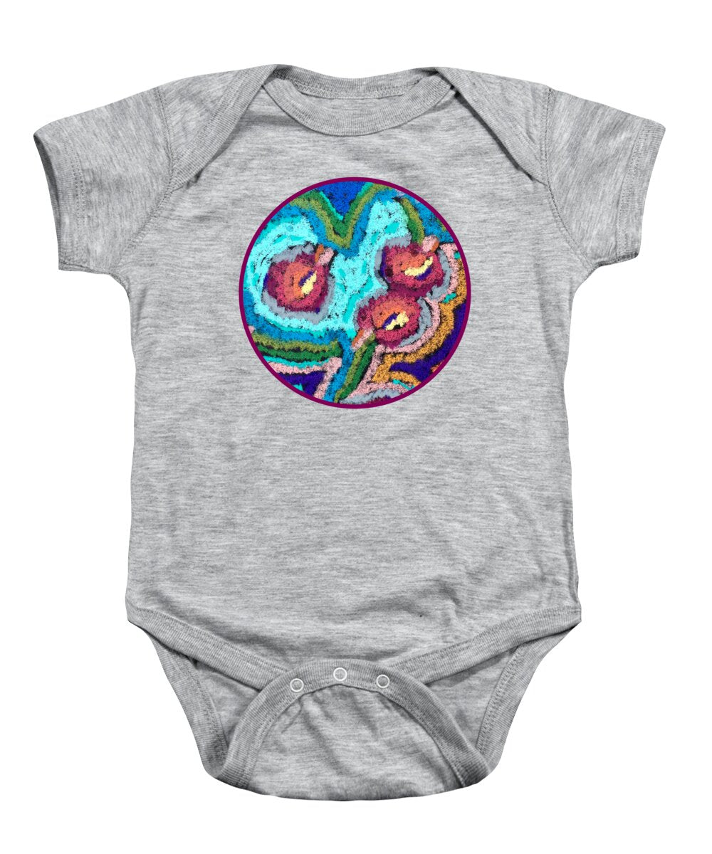 Chenille Posies - Circle - Baby Onesie