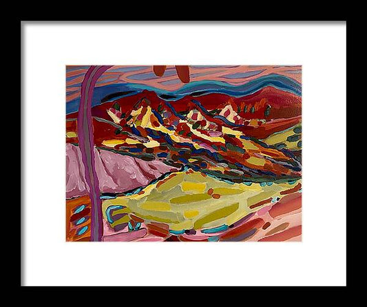 Framed Print | House on Left, Pink Fabric on Line | Gretchen Langner ArtFramed Print
