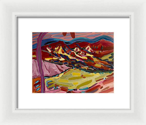 Framed Print | House on Left, Pink Fabric on Line | Gretchen Langner ArtFramed Print