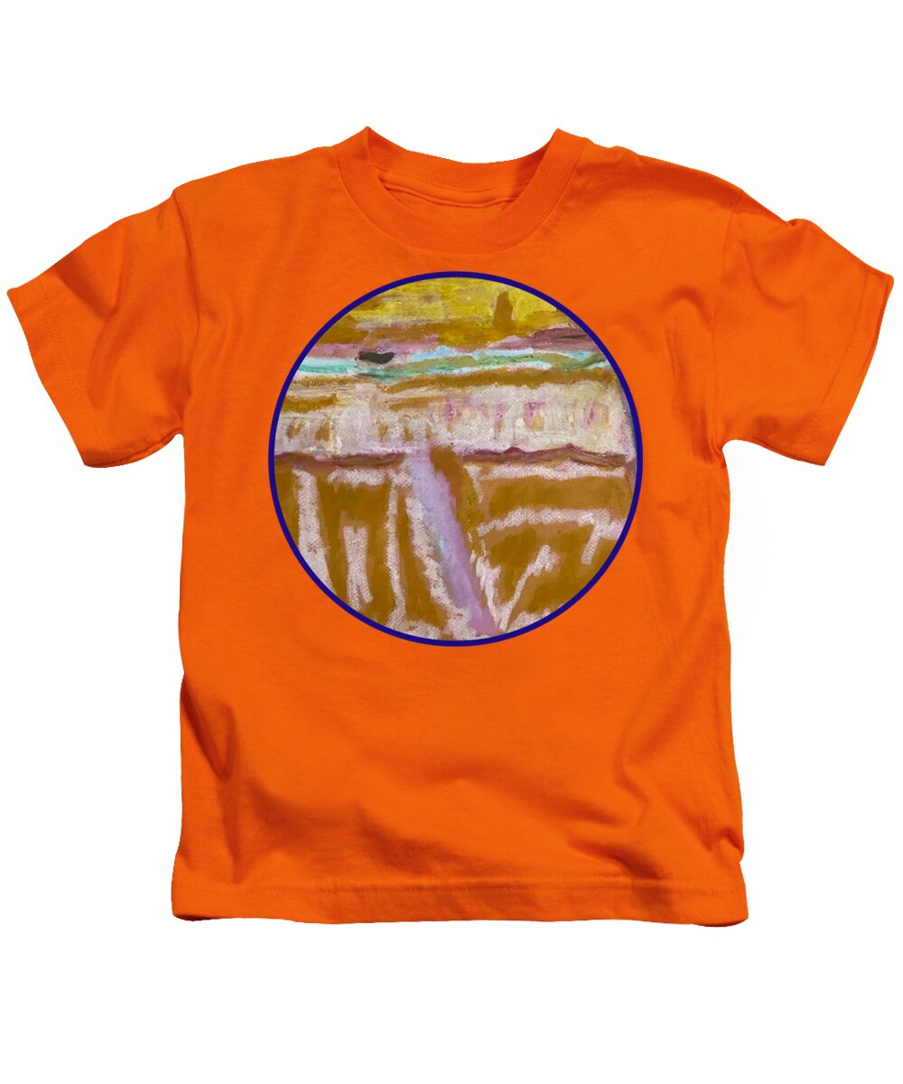 Sitting with Ice Cream - Circle - Kids T-Shirt