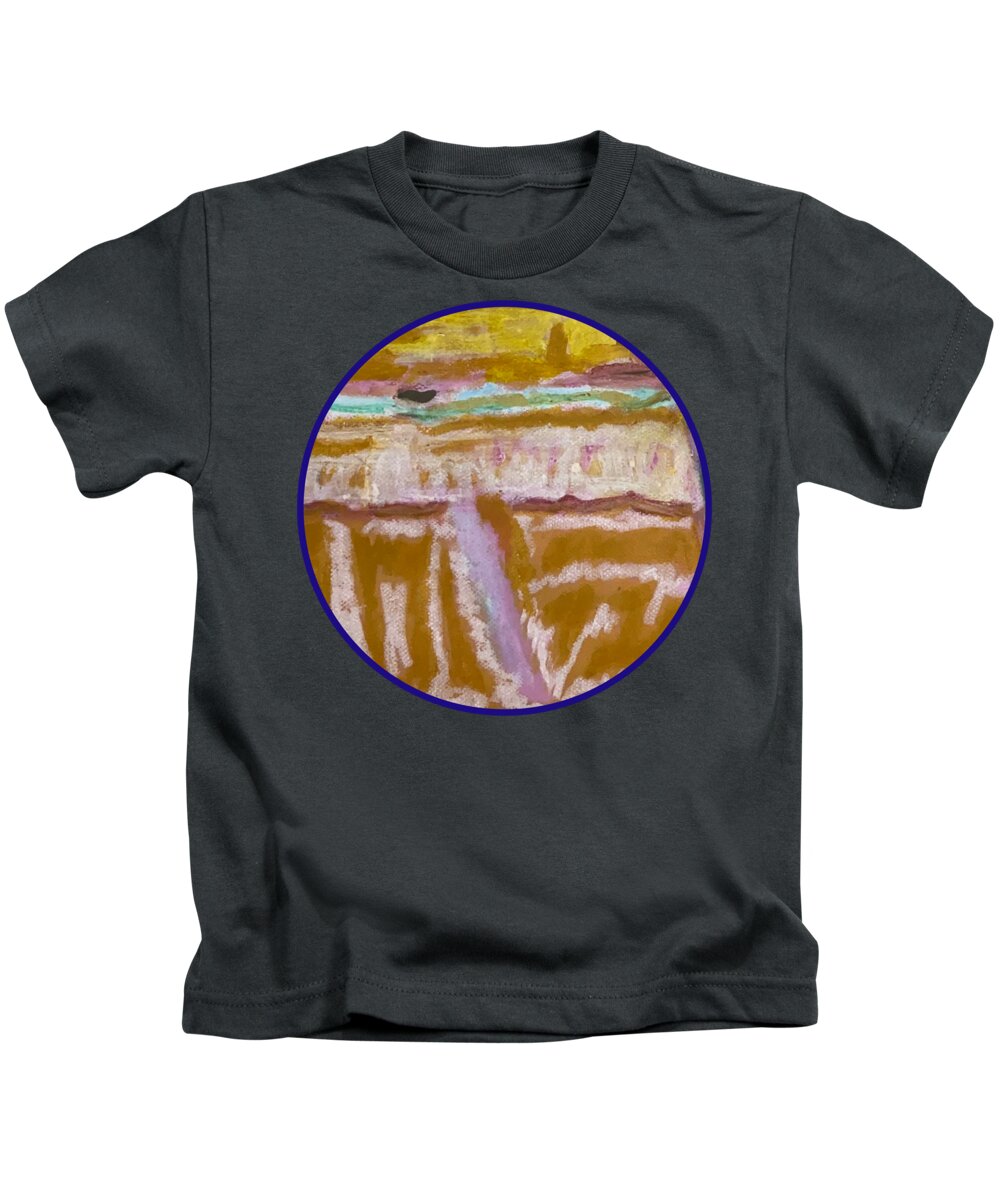 Sitting with Ice Cream - Circle - Kids T-Shirt