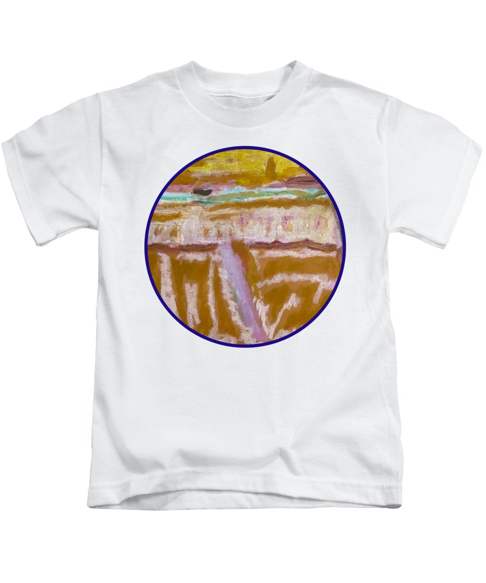 Sitting with Ice Cream - Circle - Kids T-Shirt