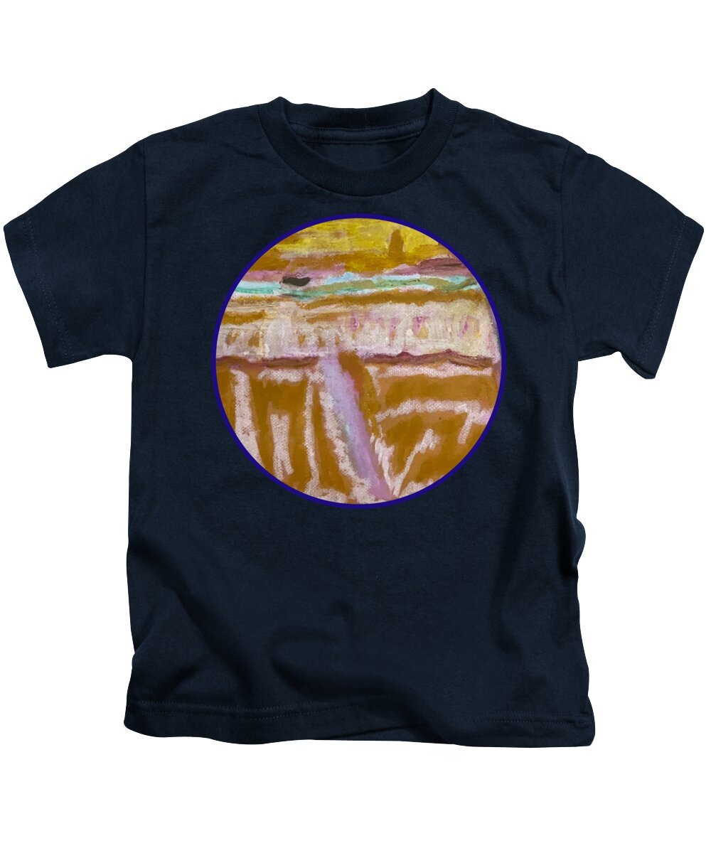 Sitting with Ice Cream - Circle - Kids T-Shirt