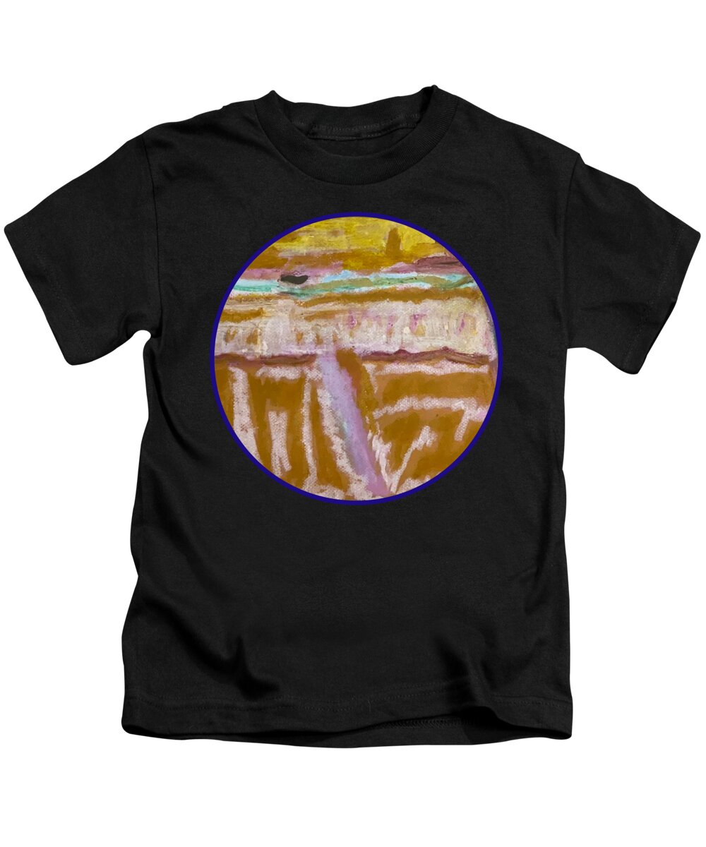 Sitting with Ice Cream - Circle - Kids T-Shirt