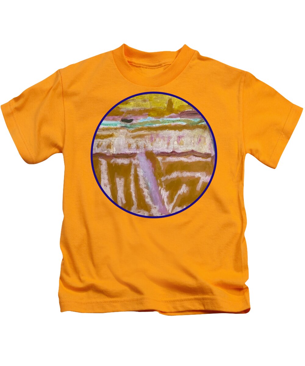 Sitting with Ice Cream - Circle - Kids T-Shirt